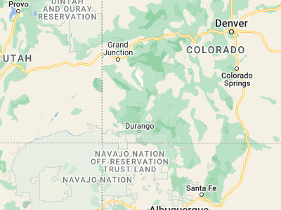 Map showing location of Telluride (37.93749, -107.81229)