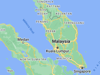 Map showing location of Teluk Intan (4.0259, 101.0213)