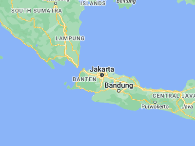 Map showing location of Teluknaga (-6.09889, 106.63806)
