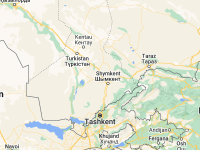Map showing location of Temirlanovka (42.59944, 69.26333)