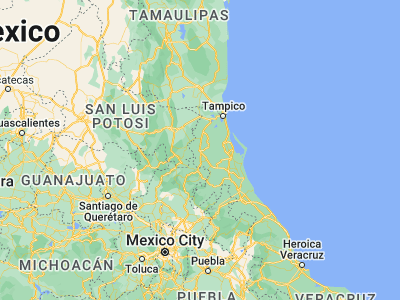 Map showing location of Tempoal de Sánchez (21.51667, -98.38333)