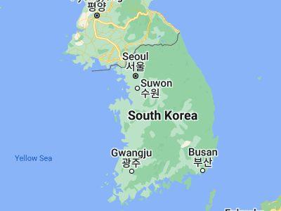 Map showing location of Tenan (36.8065, 127.1522)