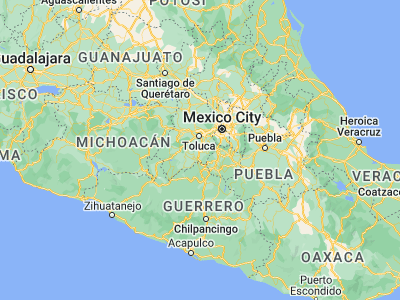 Map showing location of Tenancingo de Degollado (18.96667, -99.6)