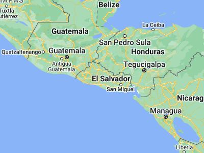 Map showing location of Tenancingo (13.83333, -88.98333)