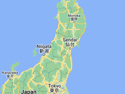 Map showing location of Tendō (38.35361, 140.36972)
