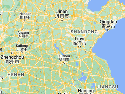 Map showing location of Tengzhou (35.07706, 117.15176)