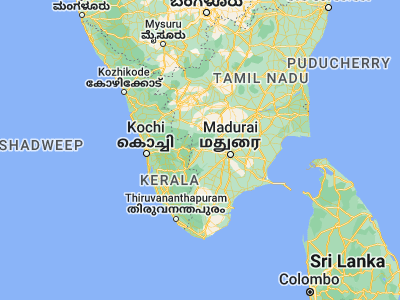 Map showing location of Teni (10, 77.48333)