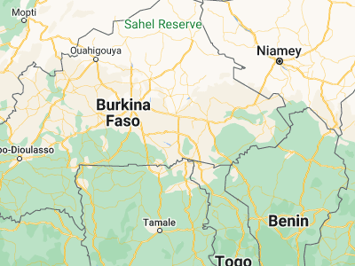 Map showing location of Tenkodogo (11.78, -0.36972)