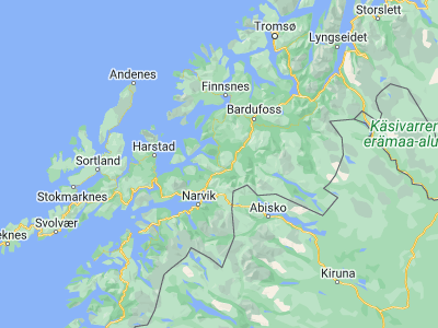 Map showing location of Tennevoll (68.7471, 17.80621)