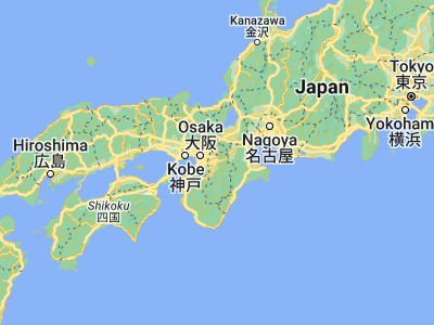 Map showing location of Tenri (34.58333, 135.83333)