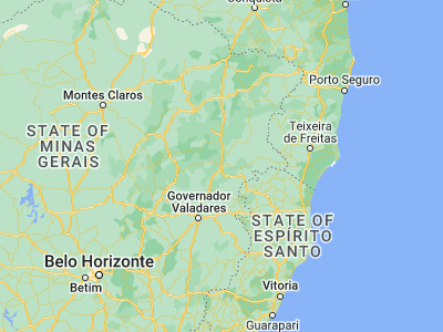 Map showing location of Teófilo Otoni (-17.8575, -41.50528)