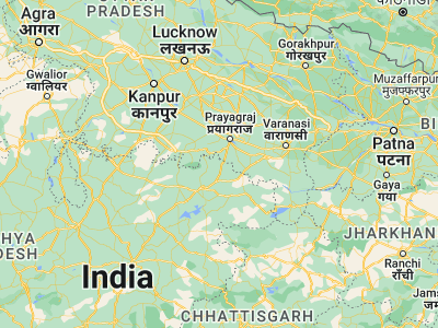 Map showing location of Teonthar (24.98209, 81.64224)