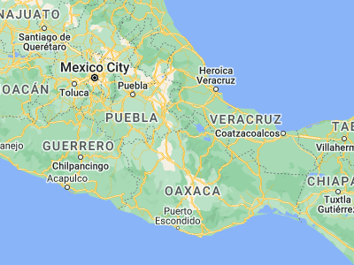 Map showing location of Teotitlán de Flores Magón (18.13225, -97.07068)