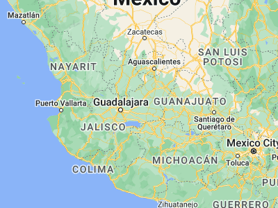 Map showing location of Tepatitlán de Morelos (20.81692, -102.76347)