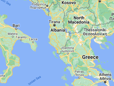 Map showing location of Tepelenë (40.29583, 20.01917)