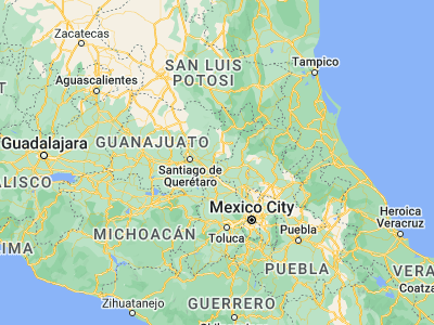Map showing location of Tequisquiapan (20.51667, -99.86667)