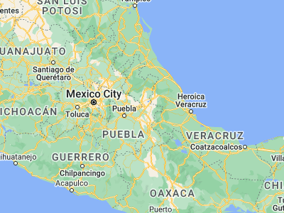 Map showing location of Tequixquitla (19.32545, -97.65579)