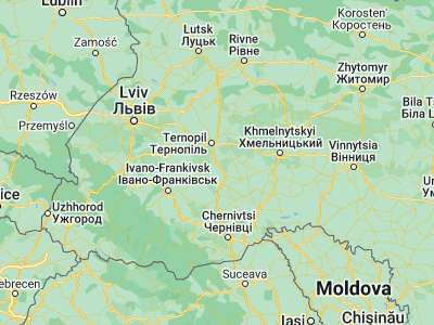 Map showing location of Terebovlya (49.30187, 25.70997)