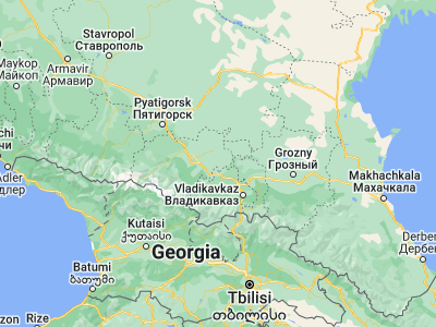 Map showing location of Terek (43.48333, 44.13611)