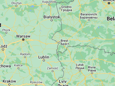 Map showing location of Terespol (52.0755, 23.61614)