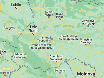 Map showing location of Ternopil’ (49.55589, 25.60556)