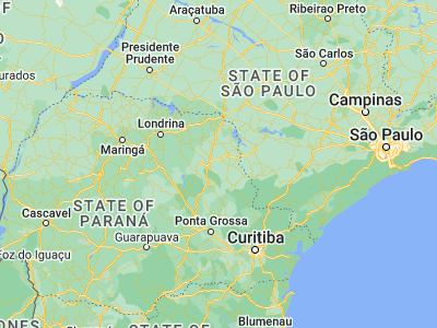 Map showing location of Terra Roxa (-23.85571, -50.0314)