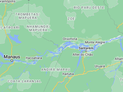 Map showing location of Terra Santa (-2.10417, -56.48694)