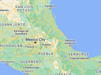 Map showing location of Tetela de Ocampo (19.8162, -97.80756)