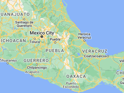 Map showing location of Tetzoyocan (18.75716, -97.70311)