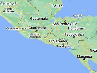 Map showing location of Texistepeque (14.13333, -89.5)