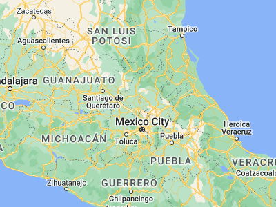 Map showing location of Tezontepec de Aldama (20.2, -99.26667)