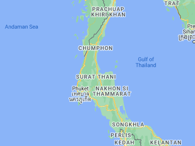 Map showing location of Tha Chang (9.26418, 99.19218)
