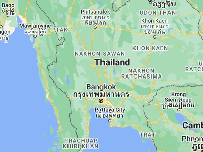 Map showing location of Tha Wung (14.811, 100.50333)