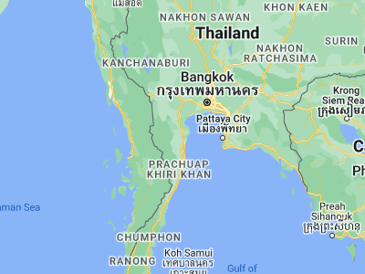 Map showing location of Tha Yang (12.95772, 99.90555)