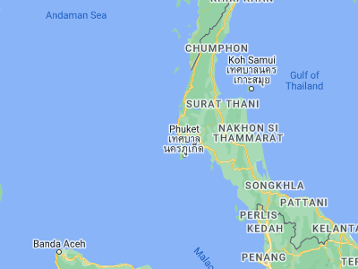 Map showing location of Thai Mueang (8.39914, 98.26061)