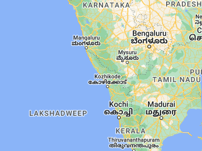 Map showing location of Thalassery (11.74778, 75.48833)