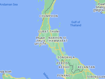 Map showing location of Tham Phannara (8.42044, 99.39517)