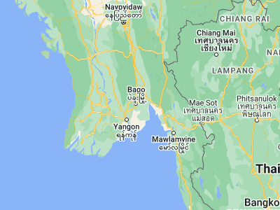 Map showing location of Thanatpin (17.3, 96.58333)