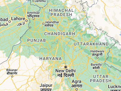 Map showing location of Thānesar (29.97415, 76.83201)