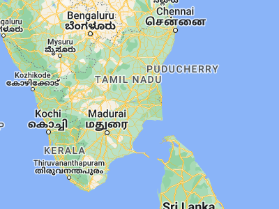 Map showing location of Thanjāvūr (10.8, 79.15)
