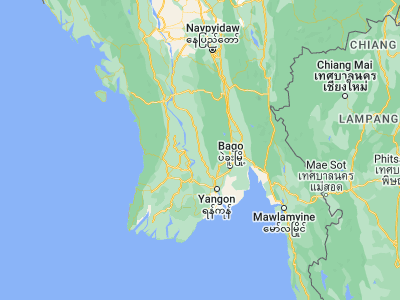 Map showing location of Tharyarwady (17.65, 95.8)