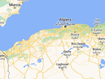 Map showing location of Theniet el Had (35.87111, 2.02806)