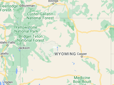 Map showing location of Thermopolis (43.64607, -108.21204)