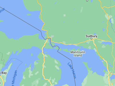 Map showing location of Thessalon (46.25006, -83.5666)