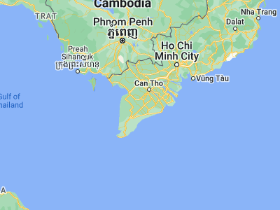 Map showing location of Thị Trấn Ngan Dừa (9.56703, 105.45018)