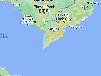 Map showing location of Thị Trấn Phước Long (9.43753, 105.46217)