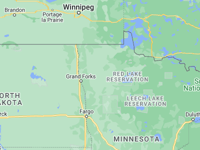 Map showing location of Thief River Falls (48.11914, -96.18115)