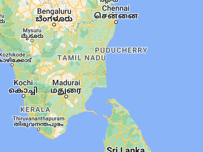 Map showing location of Thiruvarur (10.77269, 79.6368)