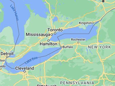 Map showing location of Thorold (43.11682, -79.19958)