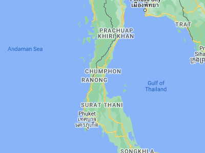 Map showing location of Thung Tako (10.11022, 99.08306)